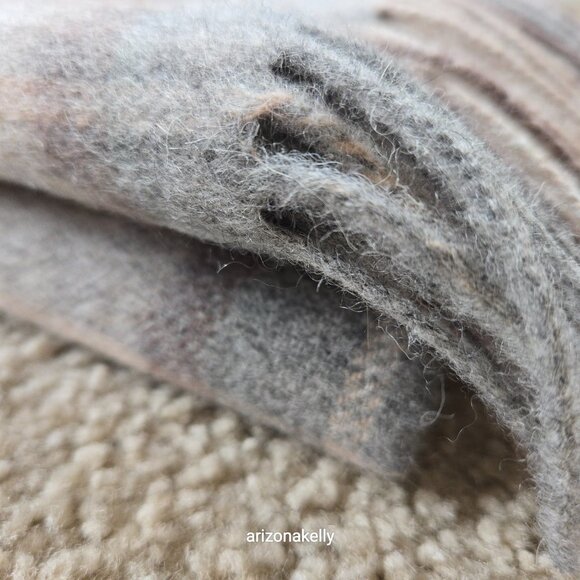 NWT James Pringle Weavers 100% Wool Plaid MacKellar Tan, Grey & Brown - Picture 11 of 13